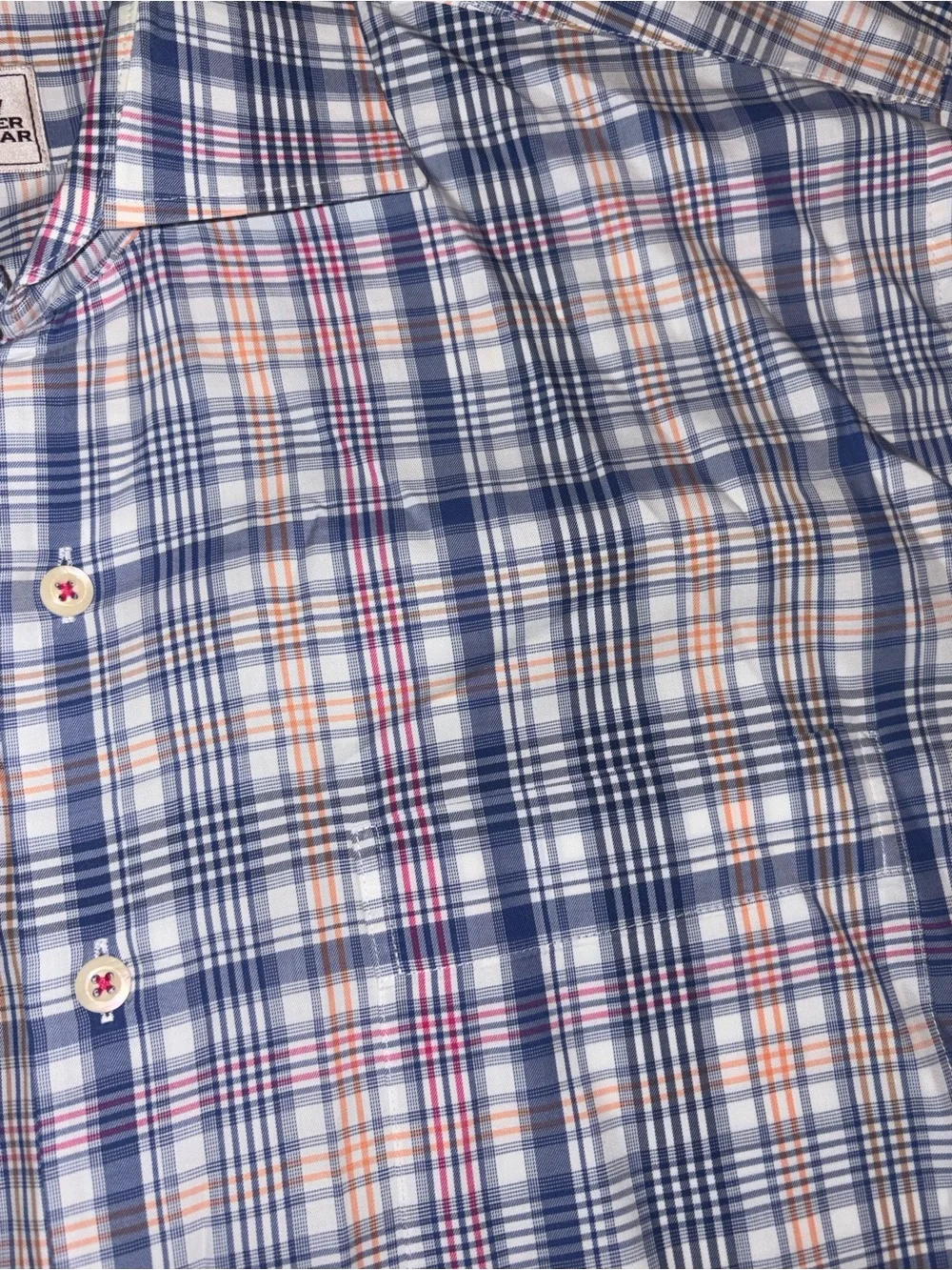Peter Millar Plaid Dress Shirt Mens Large